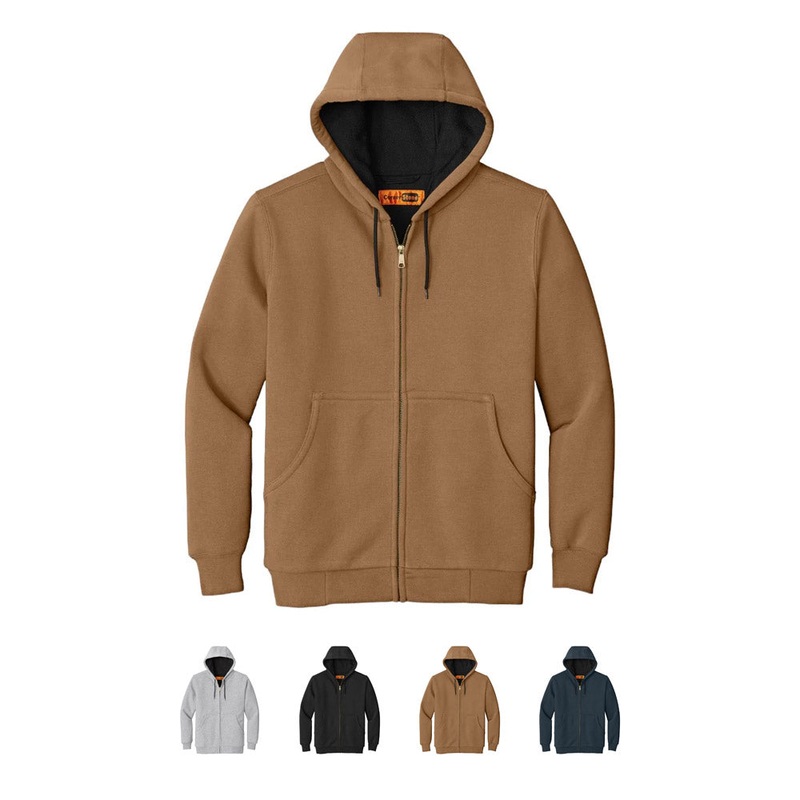CornerStone Heavyweight Full Zip Hooded Sweatshirt with Thermal Lining CS620 Athletic Heather XS