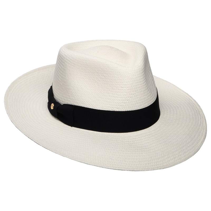 Failsworth Hats Chatsworth Panama Fedora Hat – Bleach-Black Small/Medium