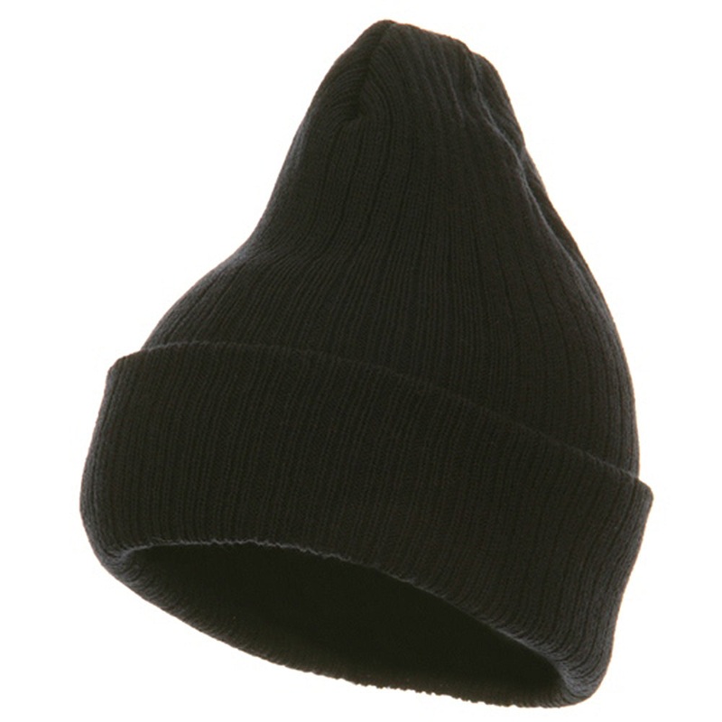 Heavy Ribbed Cuff Beanie Navy One Size
