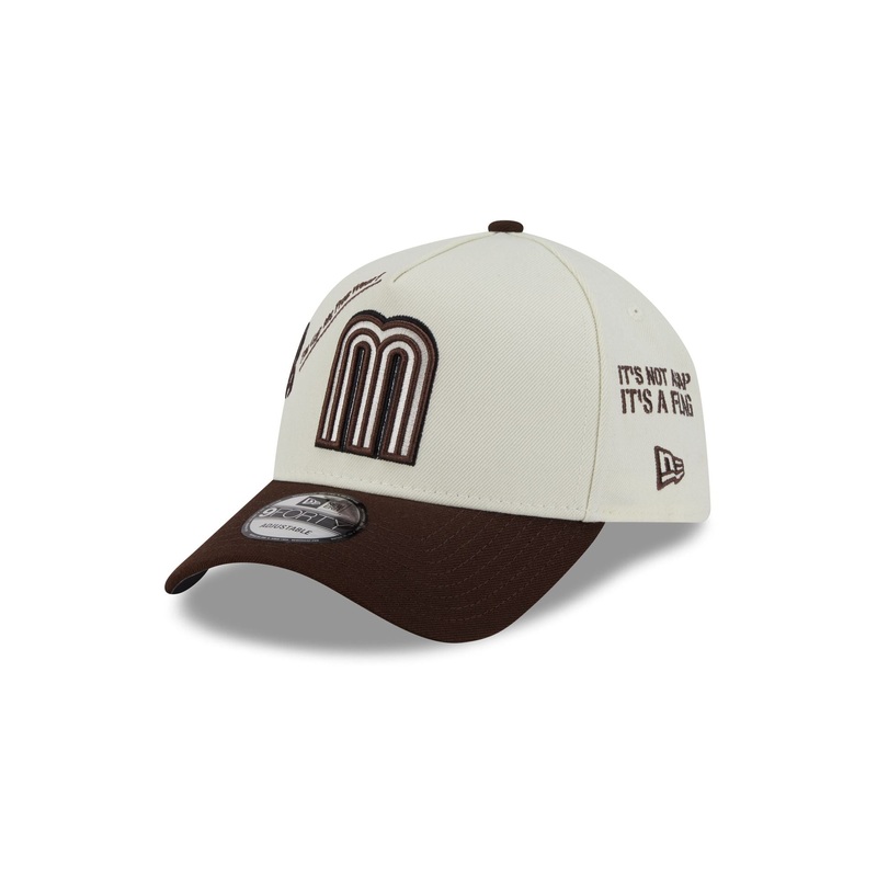 Mexico Baseball New Era Anniversary Logos Brown Visor 9FORTY M-Crown A-Frame Snapback Hat One Size