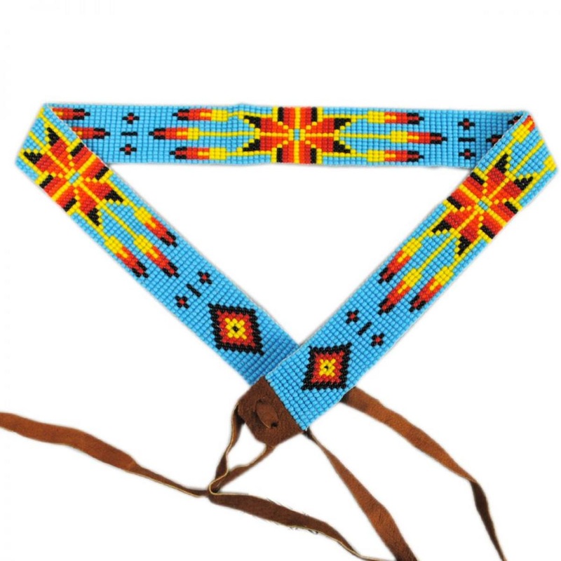 Morning Star Beaded Hat Band TURQUOISE ADJUSTABLE