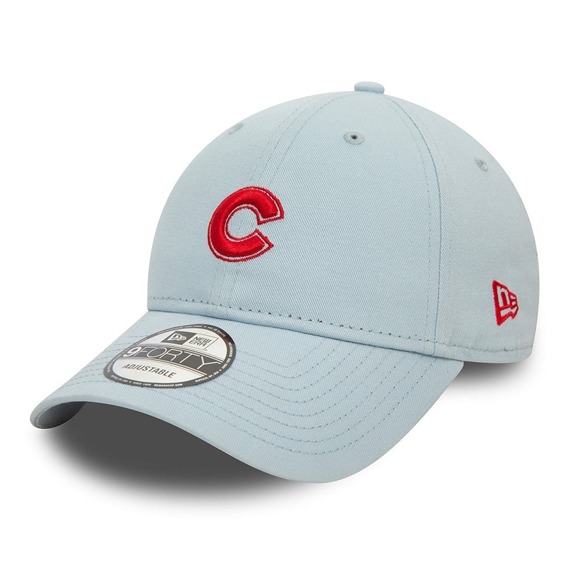 New Era 9FORTY Chicago Cubs Baseball Cap – MLB Washed – Baby Blue-Scarlet Adjustable