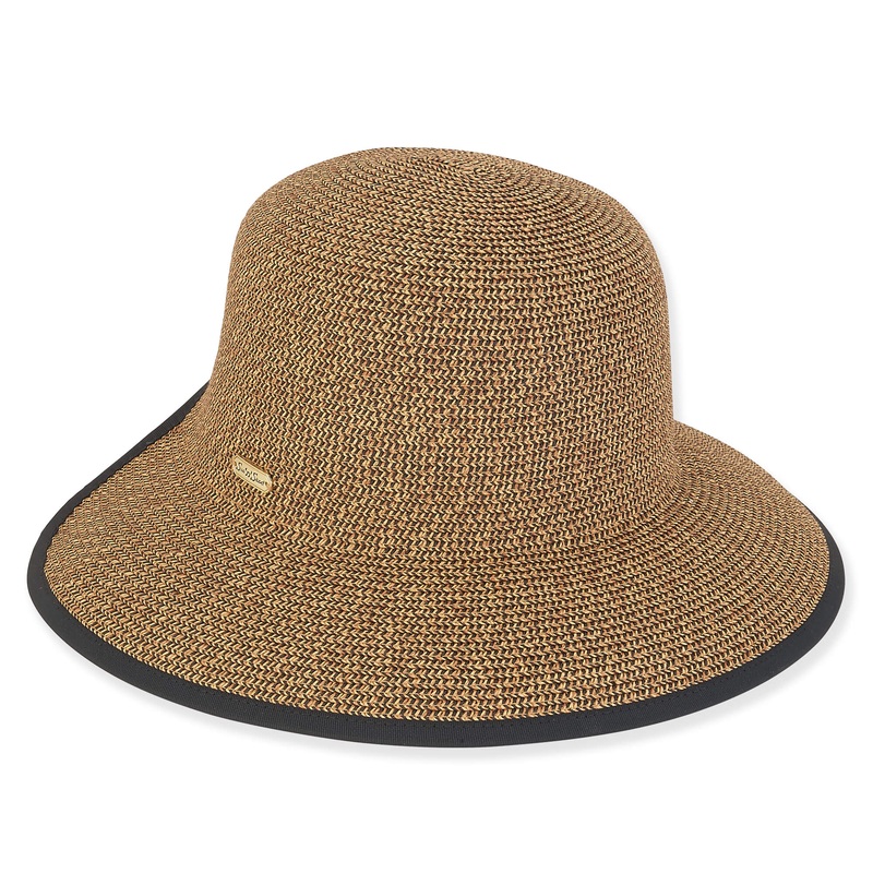 Ponytail Straw Sun Hat with Adjustable Sizing – Sun ‘N’ Sand Hats Black Tweed OS