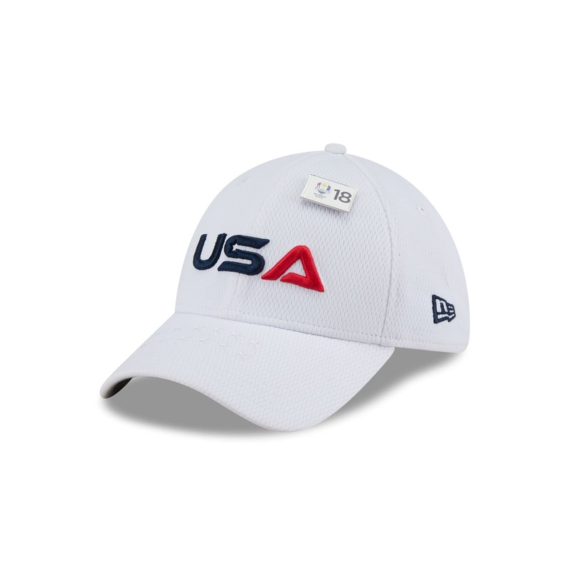 2025 Ryder Cup Team USA White 39THIRTY Stretch Fit Hat S/M