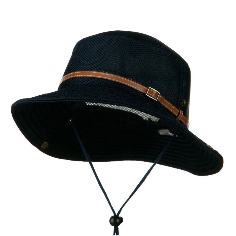 Big Size Deluxe Mesh Bucket Hat Navy 2XL