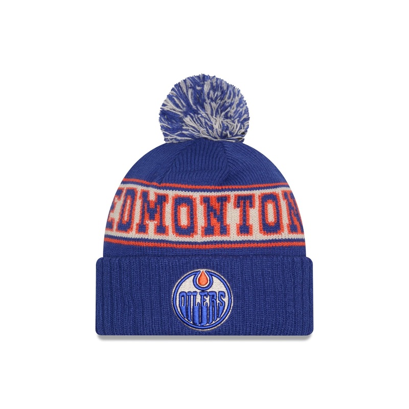 Edmonton Oilers Retro Pom Knit Hat One Size