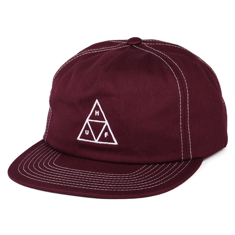 HUF Triple Triangle Unstructured Snapback Cap – Berry-White Adjustable
