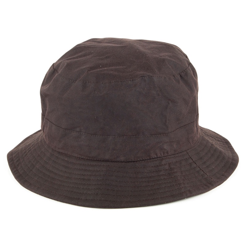 Jaxon & James Packable Water Resistant Waxed Cotton Bucket Hat – Brown S