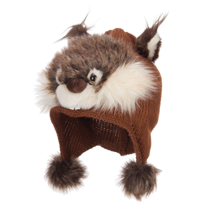 Kid’s Faux Fur Knit Animal Hat Panda One Size