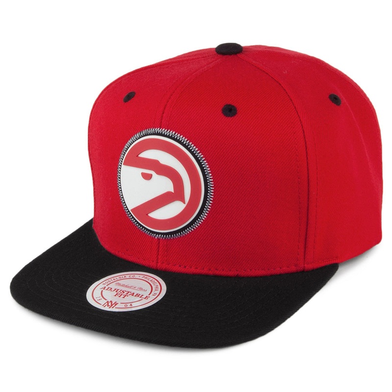Mitchell & Ness Atlanta Hawks Snapback Cap – Zig Zag – Red-Black Adjustable