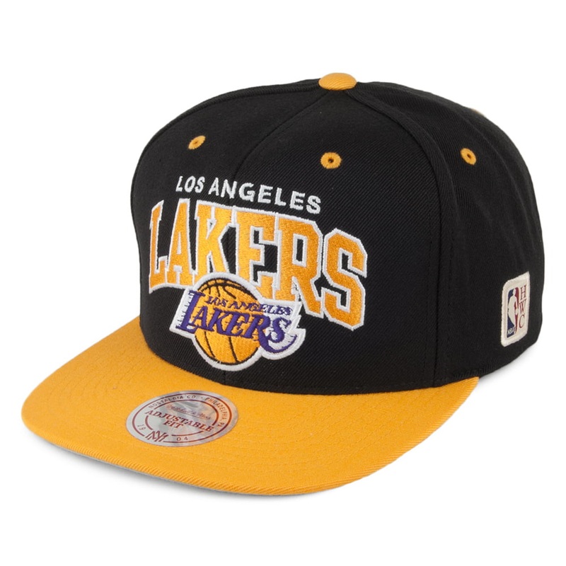 Mitchell & Ness L.A. Lakers Snapback Cap – NBA Arch 2 Tone – Black-Yellow Adjustable