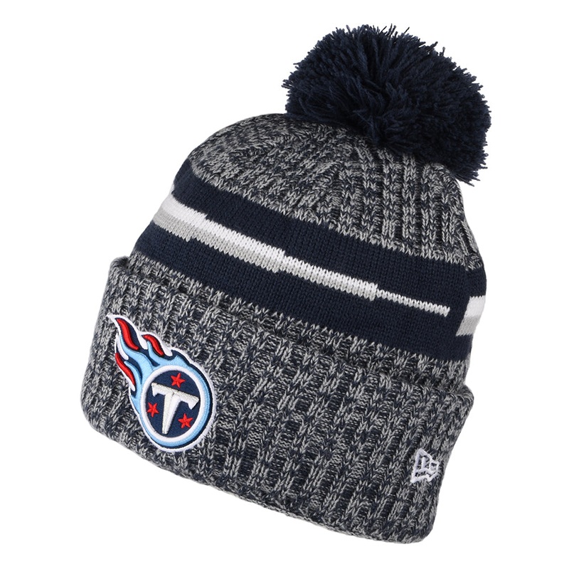 New Era Tennessee Titans Bobble Hat – NFL Sideline Sport Knit – Blue 1-Size