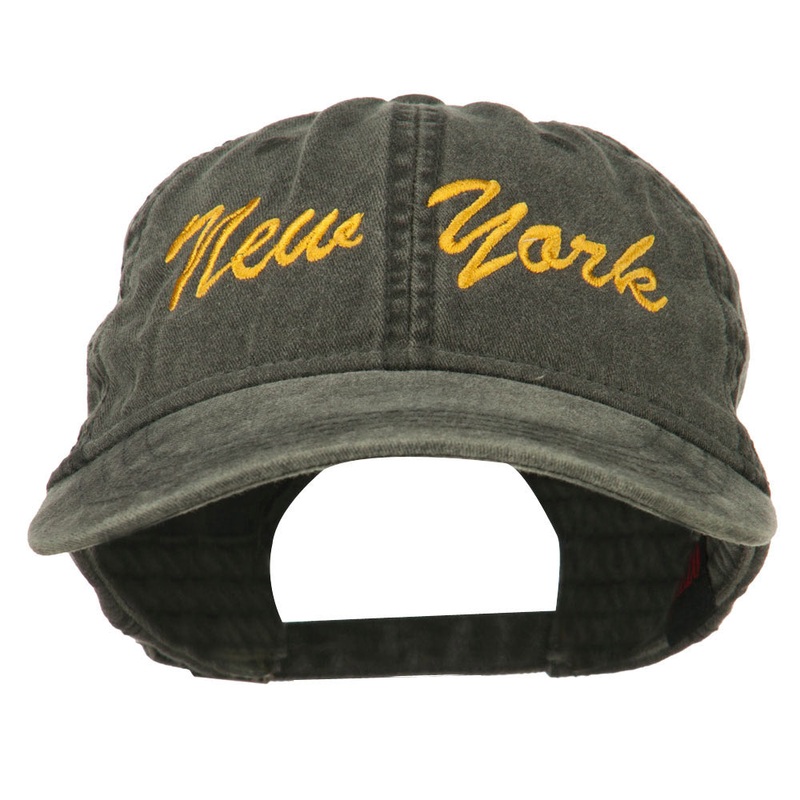 New York State Embroidered Washed Cap Black One Size