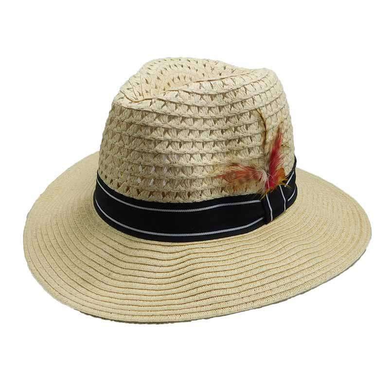 Open Weave Safari Hat for Men Natural Medium (56 cm)