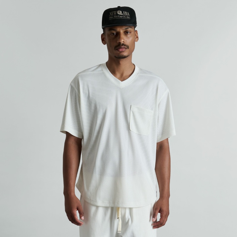 Orchard College White V-Neck Pullover Jersey S