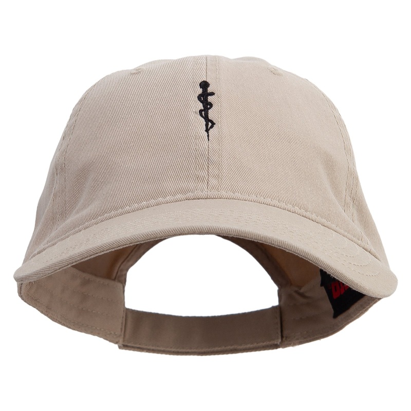 Paramedic Symbol Embroidered Garment Washed Cotton Twill Cap Khaki One Size