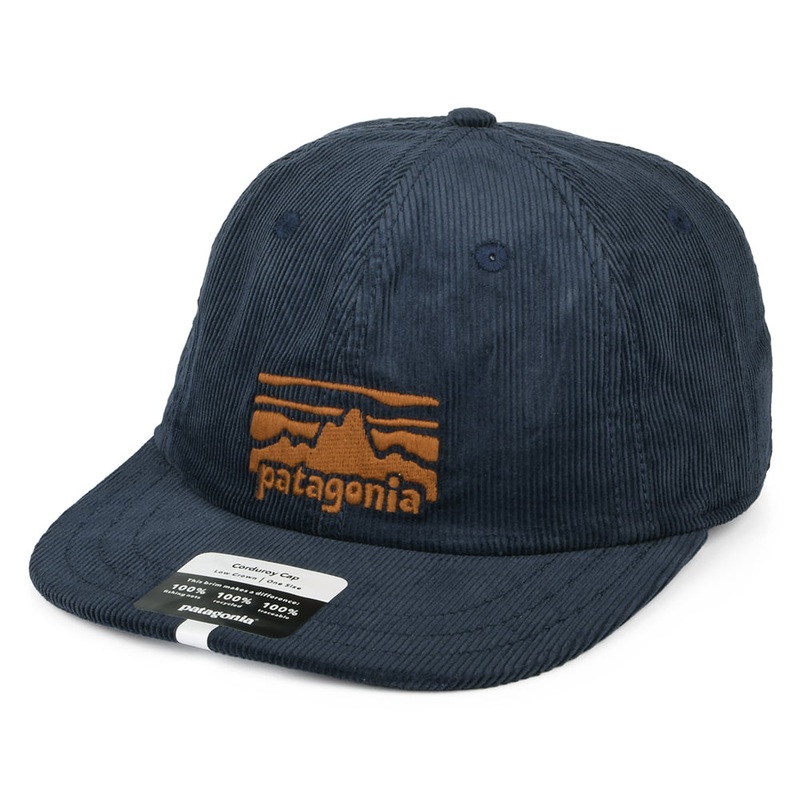 Patagonia Hats Fitz Roy Rambler Corduroy Snapback Cap – Navy Blue Adjustable