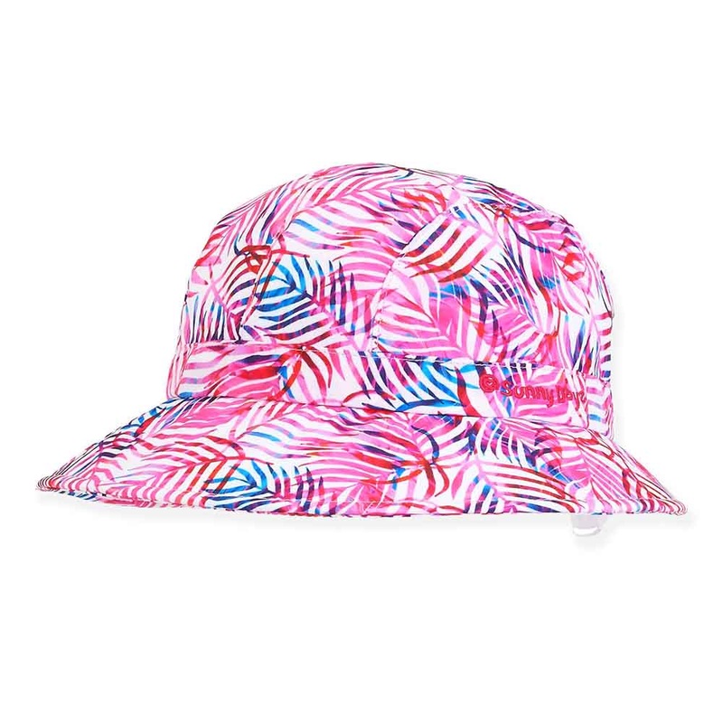 Pink Leaves Print Petite Summer Hat – Sunny Dayz Pink M/L Jr. (55 cm)