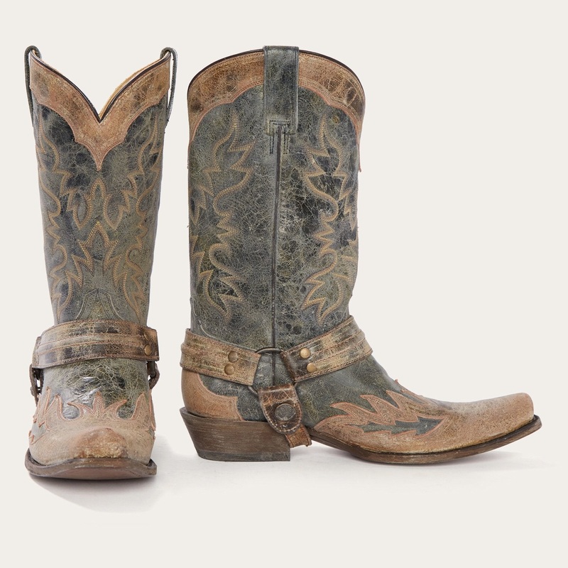 Sundance Kid Washed Crater Black Cowboy Boot Black 7 D
