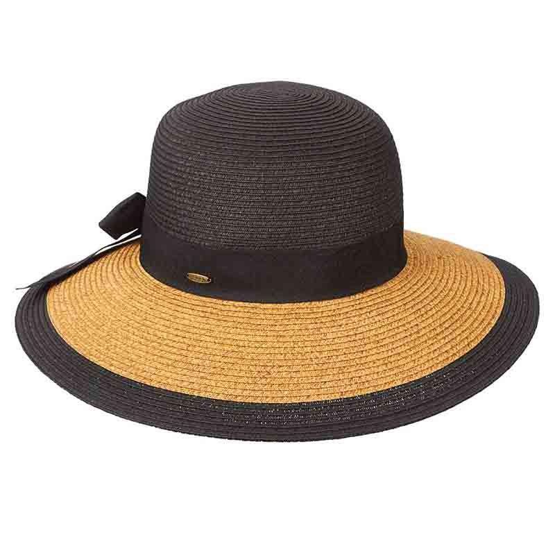 Two Tone Big Brim Summer Hat – Scala Hats Black