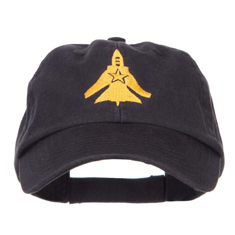 US Fighter Jet Embroidered Low Cap Black One Size