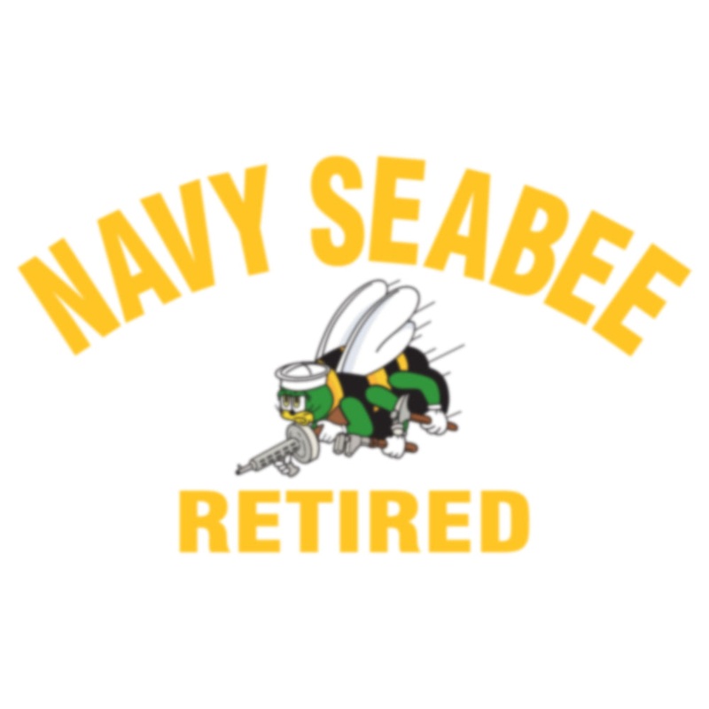 US Navy Seabee Retired Logo Heat Transfers Sticker Yellow One Size