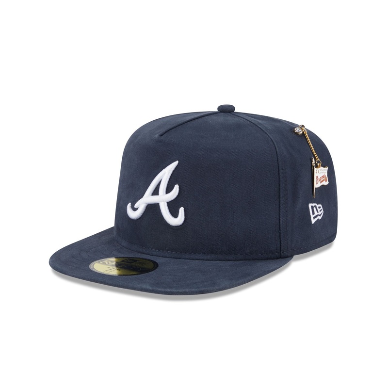 Atlanta Braves Championship Side Flag 59FIFTY A-Frame Fitted Hat 7