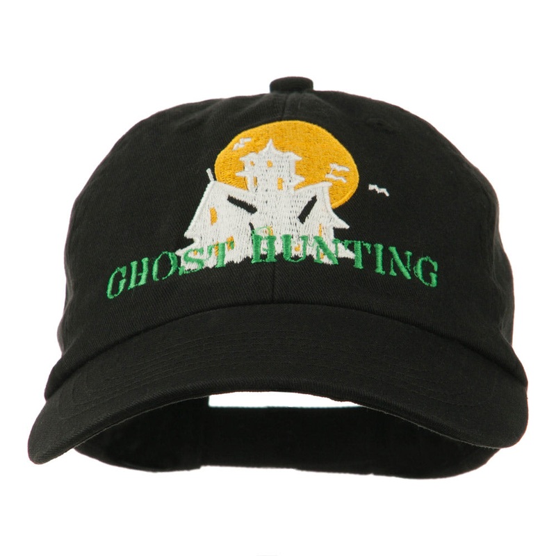 Halloween Ghost Hunting Embroidered Pet Spun Cap Black One Size