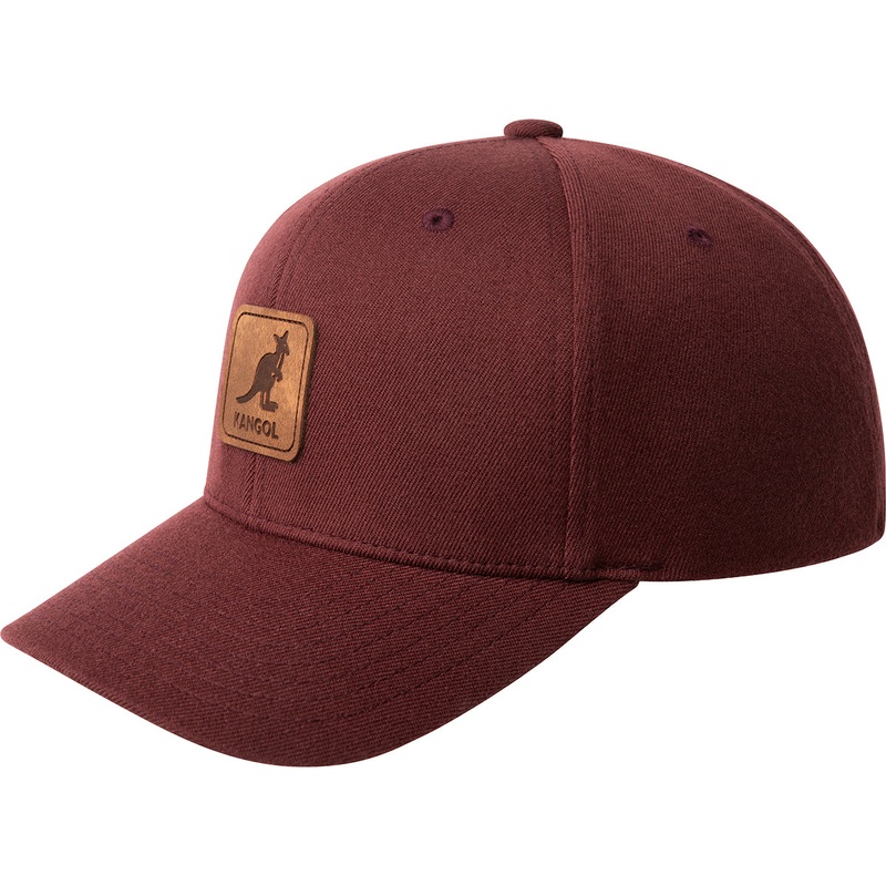 Leather Patch FlexFit Baseball Maroon S/M