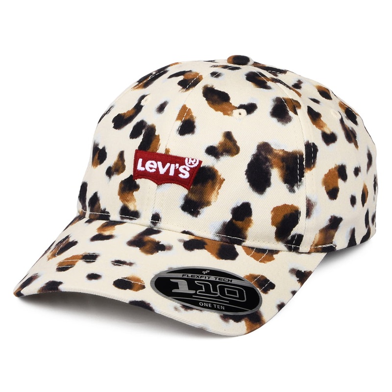 Levi’s Hats Womens Mid Batwing Leopard Flexfit Baseball Cap – Brown Adjustable