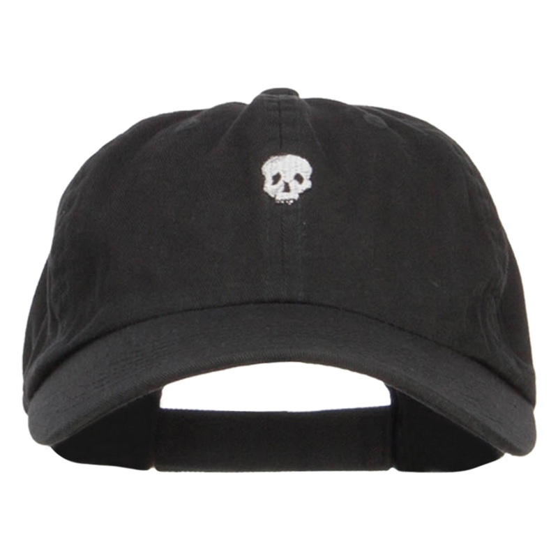 Mini Skull Embroidered Low Cap Black One Size
