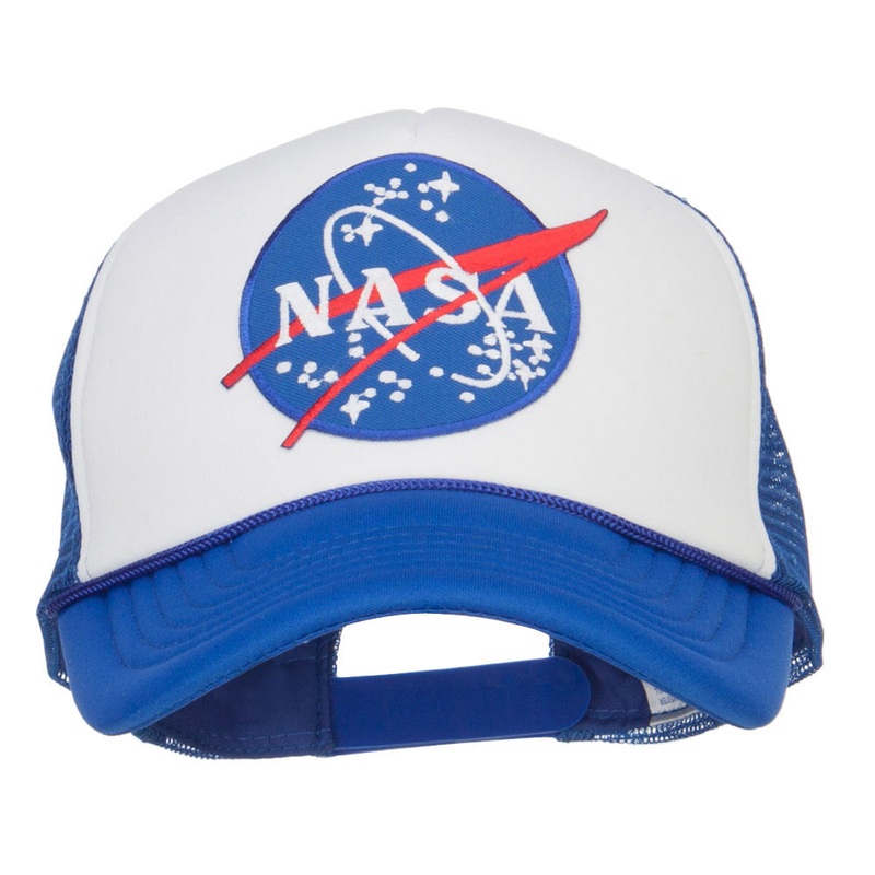 NASA Lunar Patched Foam Mesh Cap Royal White One Size