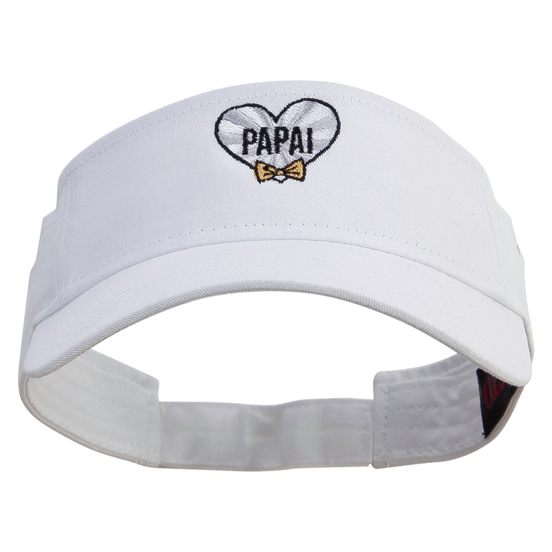 Papai Embroidered Cotton Twill Sun Visor White One Size