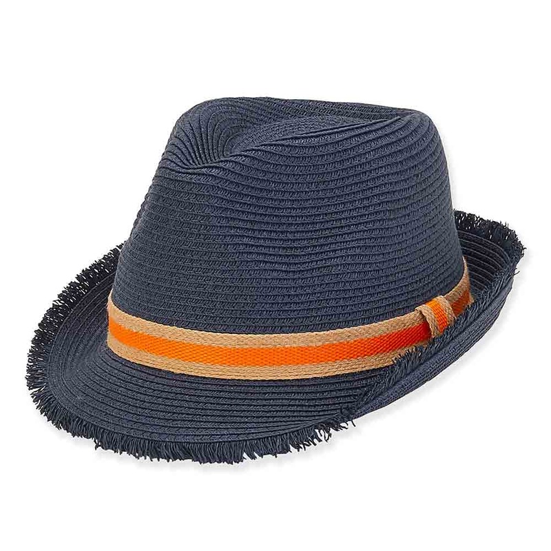 Small Size Navy Fedora Hat with Jute Band – Sunny Dayz Hats Navy Small (54 cm)