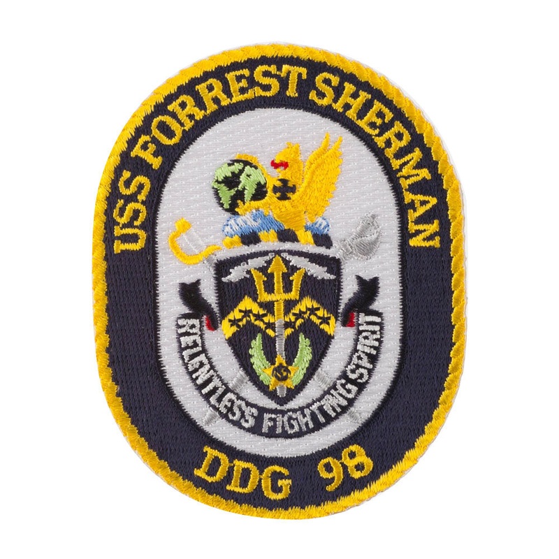 USS Rope Border Logo Patches USS Forrest Sherman One Size