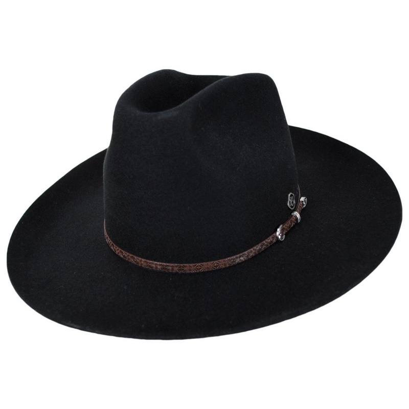 V.C. Smokehouse Wool Felt Western Hat BLACK ONE SIZE FITS MOST