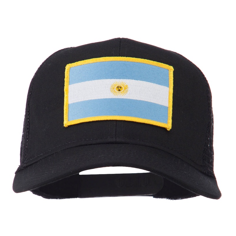 Argentina Flag Patched Mesh Cap Black One Size