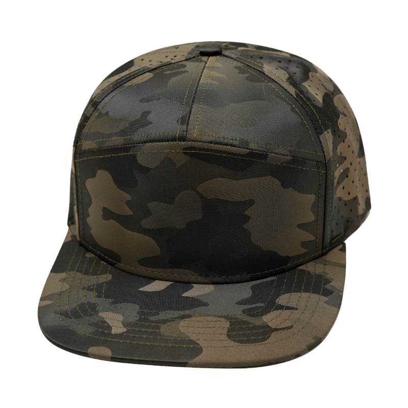 Blank – 7 Panel – Tan Camo (Unisex) – Laser Mesh