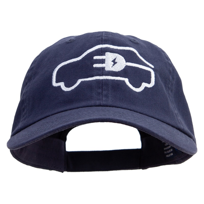 Car Charging Embroidered Low Profile Dyed Cotton Twill Cap Navy One Size