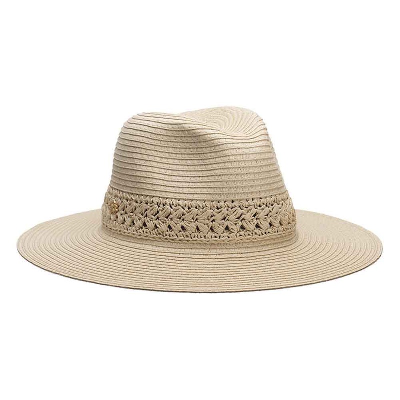 Floppy Safari Hat with Crochet Band – Cappelli Straworld Natural OS