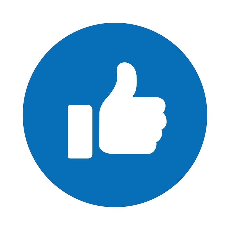 Like Button Heat Transfer Sticker Blue White One Size
