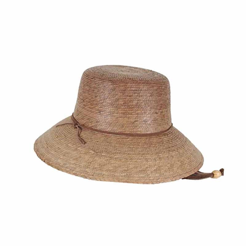 Ms. Abby Petite Palm Leaf Sun Hat with Chin Strap – Tula Hats Burnt Palm Small (54 – 55 cm)