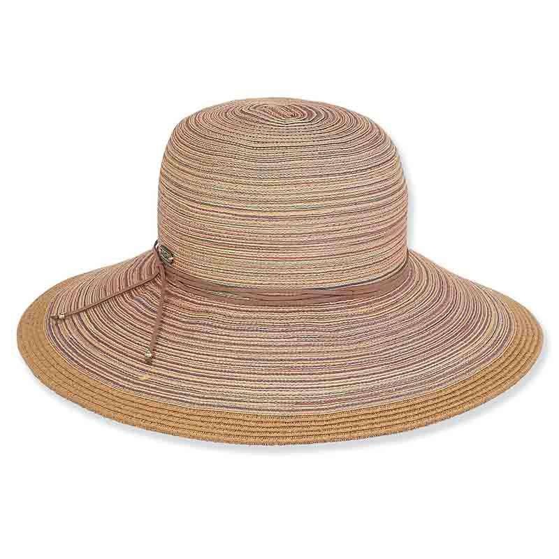 Multi Tone Polybraid Sun Hat – Sun ‘N’ Sand Hats Orange Sunset Medium (57 cm)