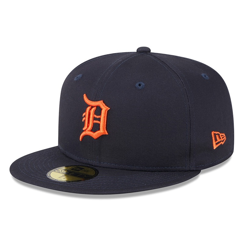 New Era 59FIFTY Detroit Tigers Baseball Cap – MLB League Essential – Navy-Orange 7