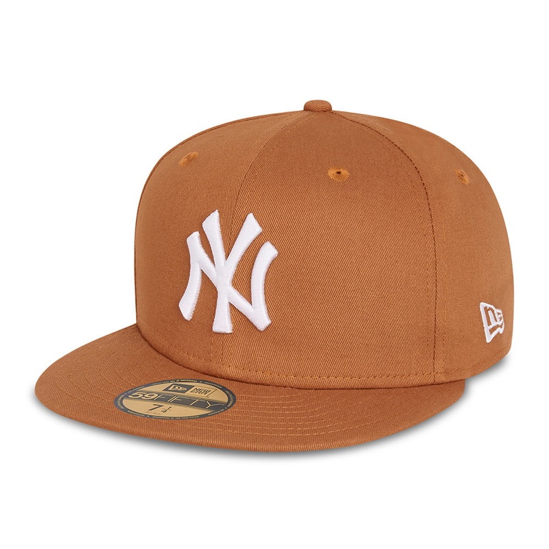 New Era 59FIFTY New York Yankees Baseball Cap – MLB League Essential XXI – Toffee-White 6 7/8