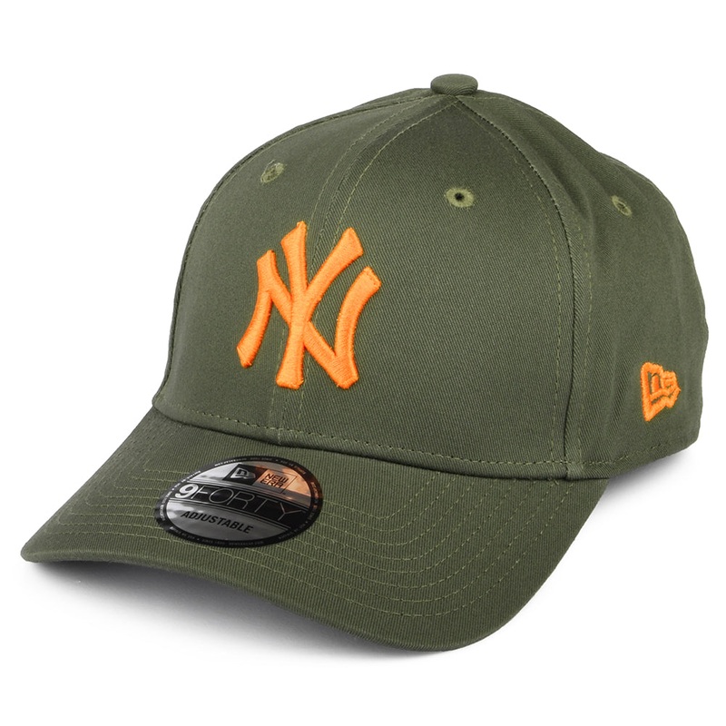 New Era 9FORTY New York Yankees Baseball Cap – MLB League Essential – Olive-Orange Adjustable