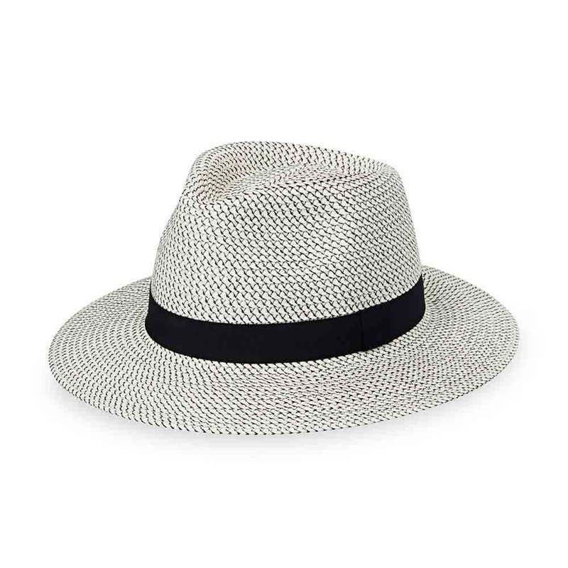 Petite Charlie Ladies’ Fedora Hat – Wallaroo Hats Ivory / Black Small (56 cm)