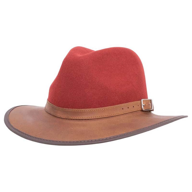Summit Safari Wool and Leather Hat, Sangria – American Outback Sangria M (57-58 cm)
