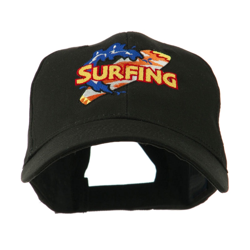 Surfing Board Logo Embroidered Cap Black One Size