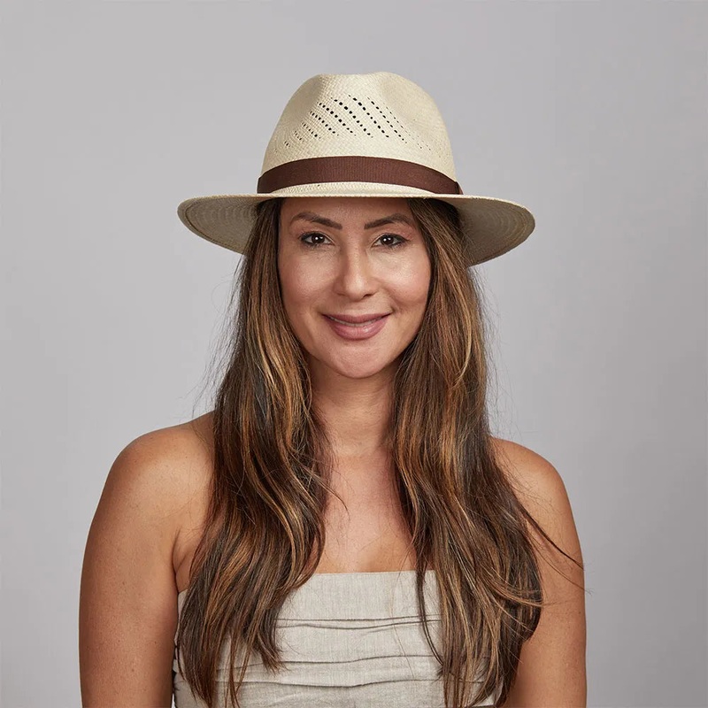 Tulum | Womens Panama Straw Fedora Hat Natural SM